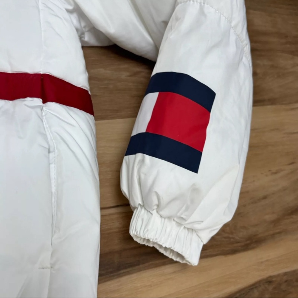 Tommy Hilfiger Puffer Jacket Womens XS Full Zip Flag Contrast Trim - Picture 6 of 6